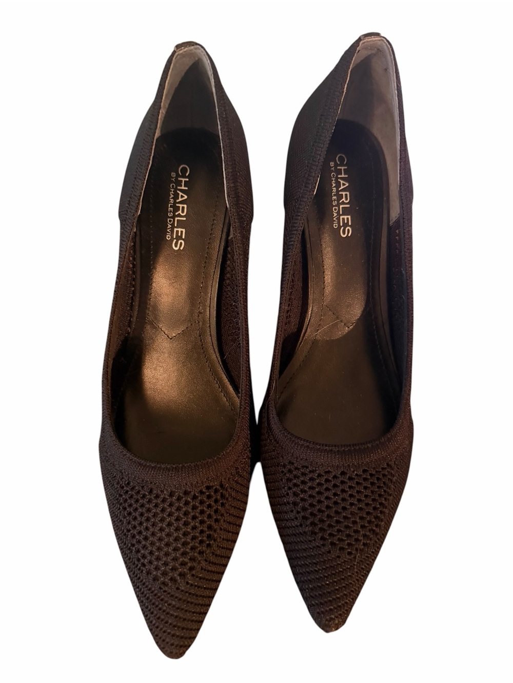 Charles By Charles David Brown Pointed Knit Flats